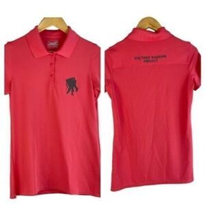 Under Armour Wounded Warrior Project Heat Gear Pink Polo Top Medium